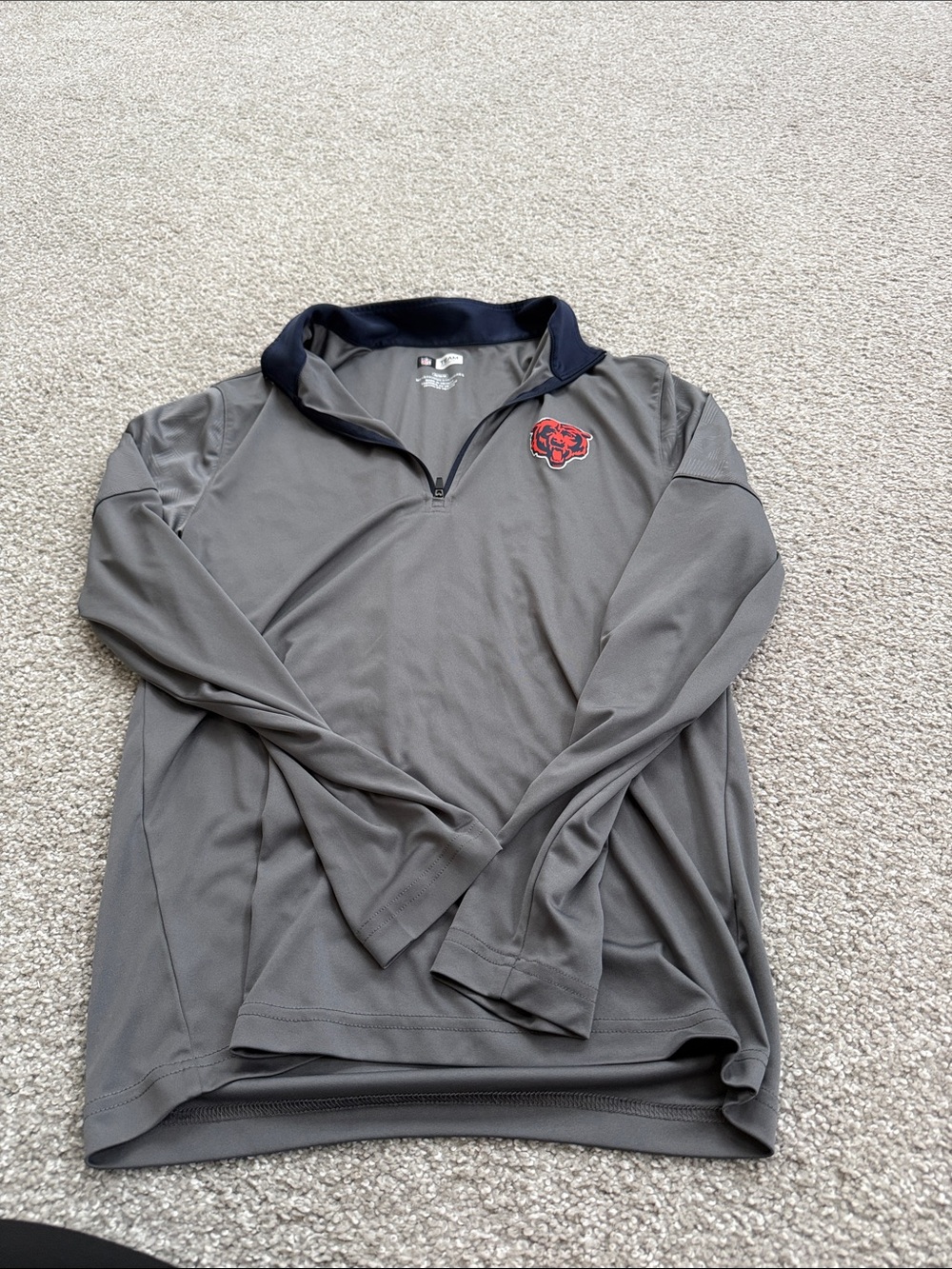NFL Gray Quarter-Zip Pullover with Red Logo